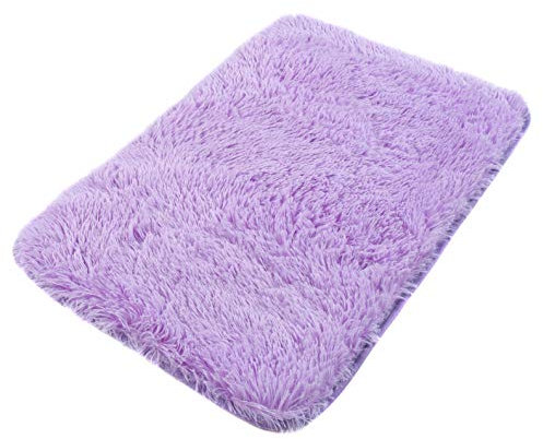 TAPISO Sunrise Teppich Badematte Badvorleger Badteppich Badezimmer Shaggy Hochflor Langflor rutschfest Violett Lila Soft Microfibra 60 x 100 cm