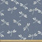ABAKUHAUS Libelle Gewebe als Meterware, Japanische Art Natur, Schön Gewebten Stoff für Polster und Wohnaccessoires, 1M (148x100cm), Blaugrau Weiß