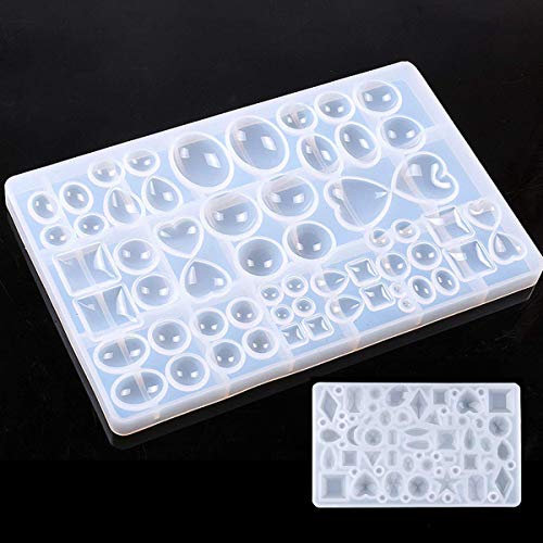 JOJOR Schmuck Gießform Silikon, 2 Stück UV Resin Mold, Harz Form, DIY Epoxidharz Formen für Schmuckherstellung Anhänger Halskette Ohrringe Dekoration Schmuckständer DIY Basteln
