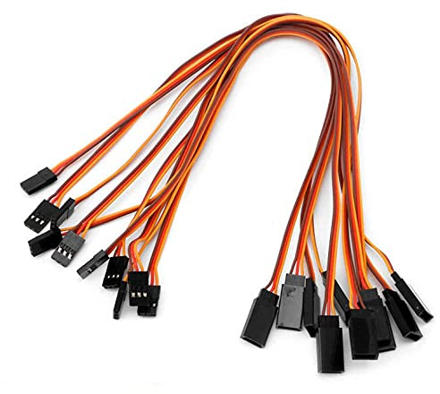 ikarex-shop 10 x Servokabel 30 cm Verlängerungskabel Servoverlngerung Servo JR Stecker Buchse Kabel 10 Stück 300 mm