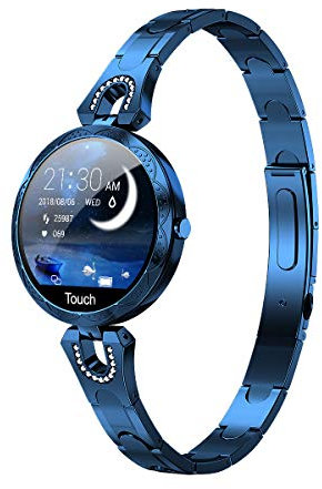 LONGLU Smartwatch for Women, Smart Watch Compatible for iOS Android iPhone Samsung Phones. Fitness Tracker with Heart Rate Blood Pressure Waterproof Bluetooth Pedometer Sleep Activity Tracker (Blue)