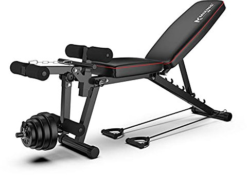 FZYE Sitzbank, verstellbare Hantelbank, (Kaufen Sie eine, erhalten Sie Zwei gratis) Kurzhantelhocker klappbar, mit Beinstrecker und Beinbeuge, für Heimtraining im Fitnessstudio Gewichth