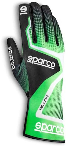 Sparco 00255610VFNR Handschuhe Rush 2020, Größe 10, Grün/Schwarz