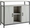 HOMCOM Modernes Sideboard aus Holz mit 2 Schränken und Regalen, für Küche und Eingang, hellgrau, 100 x 34 x 87,2 cm