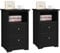 Yaheetech 2Pcs Bedside Cabinets, Black Bedside Tables with 2 Storage Drawers & Smooth Drawer Slides, Wooden Side Tables Set of 2 for Living Room, Bedroom Furniture, Easy Assembly