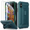 ORETECH [5-in-1 für iPhone XS MAX Hülle, mit [2 Stück Schutzfolie, Ständer, Vordere und Hintere Hülle], Handyhülle iPhone XS Max, [Militärschutz] Stoßfest Schutzhülle Hülle iPhone XS Max 6,5 Grün
