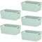 Niftii 5-Pack Plastic Storage Baskets with Sturdy Handles, Lightweight & Durable Design, Ideal for Kitchen, Bathroom, and Cleaning Organisation, 3.9L Capacity, 17 x 25 x 11cm