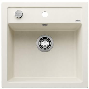 BLANCO DALAGO 5 | Granitspüle aus SILGRANIT softweiß | Einbauart: Einbau von Oben | für 50 cm breite Unterschränke | Großes Beckenvolumen für optimale Nutzung | Reinigungsfreundliche Öberfläche