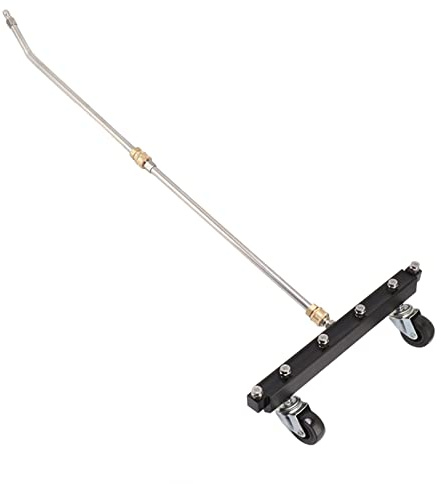 Hochdruckreiniger Unterbodenreiniger, 4000 PSI Oberflächenreiniger für Hochdruckreiniger, Unterbodenbesen mit 6 Düsen, 2 Verlängerungsstäben, Schwenkrad, 1/4 Schnellverschluss (Auto-Chassis-Sprinkler)