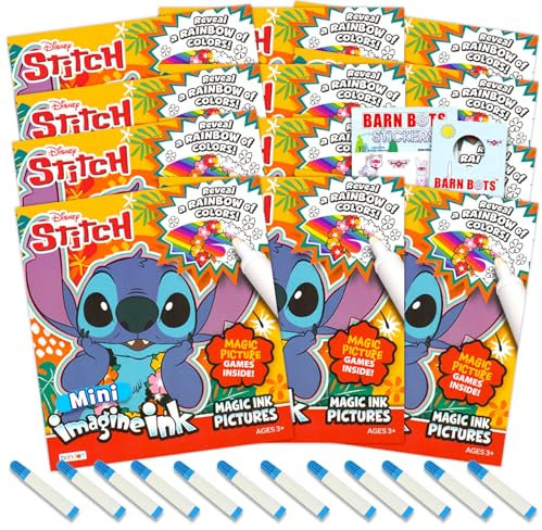 Disney Lilo and Stitch Imagine Malbuch-Set mit Tinte – Bündel mit 12 magischen Tinten-Aktivitätsbüchern, nahtfreies Partyzubehör für Mädchen und Jungen