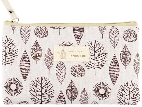 Kosmetiktasche Aus Segeltuch, Kosmetiktasche Aus Leinwand, Multifunktional Klein Kosmetiktasche Cord, Organizer Tasche Für Kosmetik Schreibwaren Kleingeld Karten (Blätter)