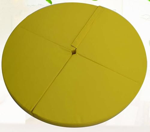 HYLMF Sicherheits-Schutzmatte für Fitness, Gymnastik, Yoga, Pole-Tanzmatte, faltbar, stoßdämpfend, rund, für Stangentanz (Größe: 200 x 5 cm, Farbe: Gelb)
