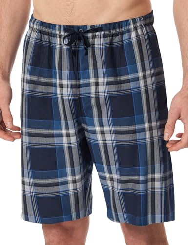 Schiesser Herren Schlafhose Kurz Bermuda Web - Mix + Relax - Organic Cotton Pyjamaunterteil (1er Pack)