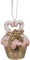 Clayre & Eef Weihnachtsanhänger Cupcake Ø 5x6 cm Rosa Kunststoff Weihnachtsbaumschmuck