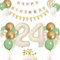 24. Geburtstag Deko Beige, Luftballon 24. Creme , Weiß Creme Folienballon 24 , Mädchen 24 jahre Luftballon deko Sandweiß , Zahl 24 Helium Luftballons Salbeigrün Weiß Ballons für Geburtstag Party Deko