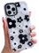 ECZOIL Compatible for iPhone 13 Pro Case,Cute Clear Black and White Flower Cartoon for Women Girl Soft TPU Shockproof Anti-Yellow Protective Phone Case for iPhone 13 Pro-Black and White Flower