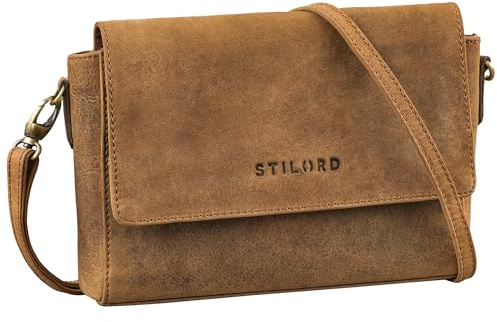 STILORD Sylvie Handtasche Damen Umhängetasche Leder Kleine Vintage Frauen Umhängetasche Schultertasche Crossbody Tasche für Abend Party aus echtem Leder Farbe:Torino - braun