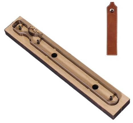 GLOBLELAND Stanzform Für Riemenleder Holzstanzformen Für Lederschneider Stanzschablone Aus Metall Für Leder Lederstanze Mit Glatter Holzbasis Für DIY Lederhandwerk