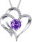 Generisch Kette mit Anhänger aus 925 Sterling Silber für Damen, Halsschmuck, mit Zirkonia synth Halskette Rosegold Damen Kette Herz Klein Gold Valentinstag Für Geschenk Rose
