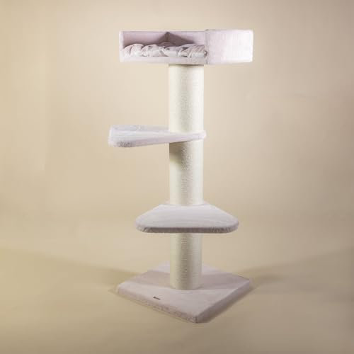 Arbres à Chat RHRQuality pour Grands Chats - Royalty - 158 cm de Haut - avec poteaux en sisal Extra épais de 20 cm - Rose