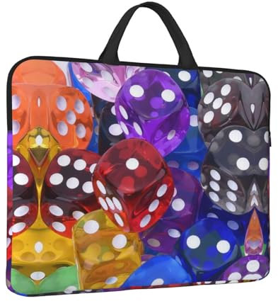 ESNAIUVCD Games Dice Set Print Protective 14 Inch Laptop Case,Laptop Sleeve with Handle Compatible,Carrying Computer Bag