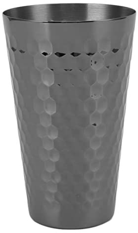 PENGQIANJU Chope Moscow Mule en acier inoxydable martelé de style traditionnel pour bar et maison (Plaqué noir)