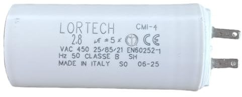 Condensateur 2,8 μF pour moteur de volet roulant 6Nm - Ø 25 x 56 mm - fabriqué en Italie - Certifié CE & IMQ