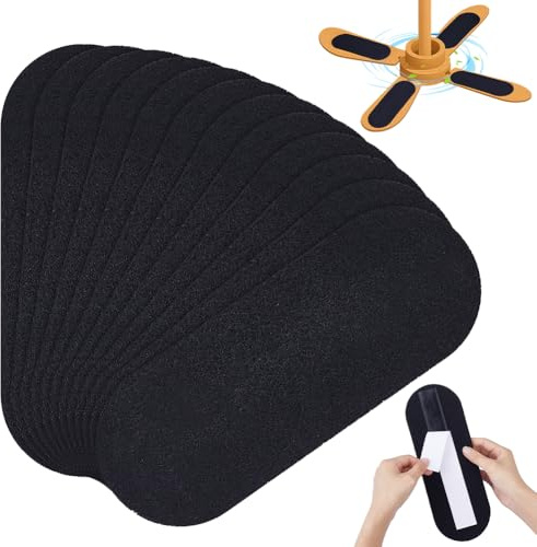 PH PandaHall 12 Pack Ceiling Fan Filters for Blades Black Oval Cotton Air Purifier Pads 9.8x3.4 inch Soft Filter Pads for Home Office Living Room Bedroom Thanksgiving Christmas Decoration