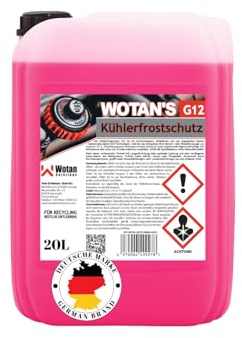 WWotan Solutions Wotan's 20L Kühlerfrostschutz G12 Gebrauchsfertig – Kühlmittel auf MEG-Basis – Silikatfrei & Glycerinfrei – Rot/Rosa – Für PKW, LKW & Maschinen – Korrosionsschutz (1x20L)