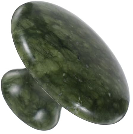 Pilzstein aus Jade für Massage und Gua Sha Gesichtspflege | Ergonomische Form, Süßes Design, für Spa Massagen, Körperpflege, Entspannte Anwendung, Frauen