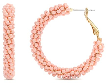 Boho Ohrringe hängend für Damen,Creolenohrring Reisperlen Leichte Ohrringe Eleganter Hingucker für Frauen Modischer Schmuck