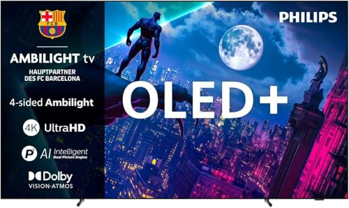 Philips 65OLED950 OLED+ Smart TV, 65, 164 cm, 4K UltraHD, Ambilight 4 côtés, Dolby Vision & Atmos