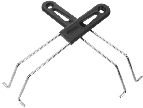Homoyoyo Poignée Latérale de Rechange pour Poêle 2 Pièces Noir | Acier Inoxydable et Plastique, Design Ergonomique Antidérapant, pour Casseroles et Panier de Friteuse