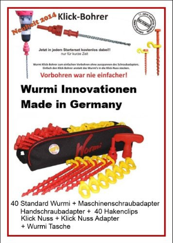 Wurmi Camping Schraubheringe STARTERSET STABIELO - inkl Tasche ZELTHERINGE - STARTERSET 2020 Produkte ® - NEU - MIT klick-NUSS + klick-Bohrer - 8 mm - Made in Germany - Holly Produkte STABIELO -