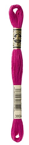 DMG Plaid Cotton Thread, Variegated for Stitching, 8 Metres 12-Pack Cyclamen / dark pink
