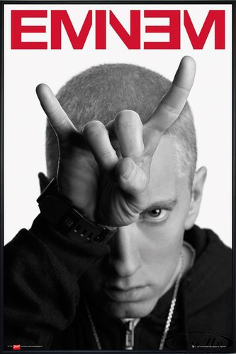 Close Up Eminem Poster Teufel MMLP2 (93x62 cm) gerahmt in: Rahmen schwarz