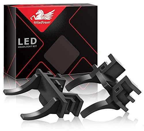 WinPower H7 LED lampadina Base Clips Adattatore Supporto Ritenuta Conversione Compatibile con Abarth 500 595 695 Fiat 500C Fiesta8 Focus3/4 Grandland X Meriva B T-cross C1 Freelander ecc., 2 Pezzi