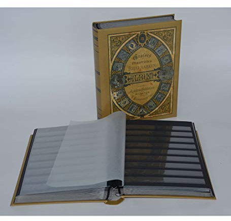 Goldhahn Briefmarkenalbum Einsteckalbum 60 schwarze Seiten Nostalgie-Album Antik Briefmarken für Sammler