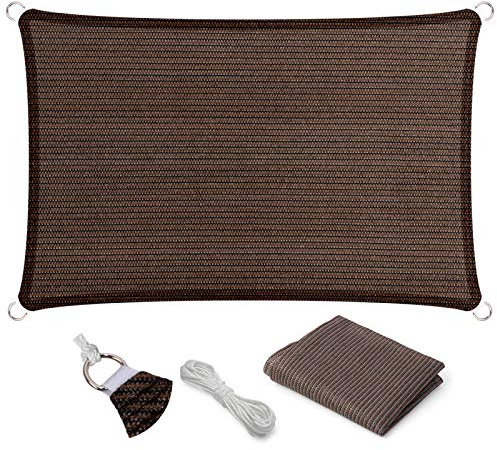 Decor dell' Eden flat-edged rettangolare uv-blocking tenda parasole per outdoor patio, piscina & pergola cover, Earthen, 6' X 8'