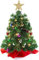 Prextex.com Tabletop Christmas Tree (Wooden Base/Cloth) con Luces LED (UE), Star Treetop and Ornaments