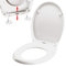 Spirella Sanitop-Wingenroth Abattant de WC Ovale avec Fonction de libération Rapide et Fermeture en Douceur Lunette de Toilette antibactérienne en Duroplast et Amovible en Acier Inoxydable Blanc