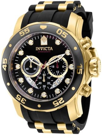 Invicta Pro Diver Orologio da Uomo in acciaio inossidabile con movimento Quarzo - 48mm, Oro/Grigio