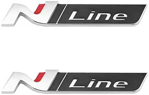 Genetics Yuzhao Aufkleber für Hyundai Kona, Heckklappe, N-Line-Logo, 11,6 x 2,2 cm, 2 Stück