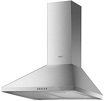 Cata Campana Extractora VZX 6000 X/A Campana de Pared Decorativo 60 cm Capacidad de Extracción de 490m3/h 3 niveles de Potencia Acabado en Acero Inoxidable