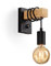 Glighone Applique murale industrielle en bois à intensité variable avec interrupteur E27 Edison pour cuisine, chambre, salle à manger, salon, couloir