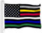 G128 Thin Line Civil Services Flagge | 90 x 150 cm | LiteWeave Pro Serie bedruckt 150D Polyester | Duty and Honor Flagge, Grau, Gelb, Rot, Weiß, Blau, Grüne Linie, lebendige Farben, Messingösen