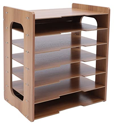 7 Ablagefächer Holz Büro Schreibtisch Organizer Briefablage Dokumentenhalter A4 Papierfach für Das Innenministerium Schule