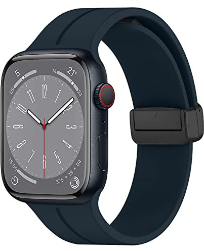 for Apple Watch Ultra 2 Strap 49mm 45mm 44mm 46mm 42mm 41mm 40mm 38mm Men Women, Adjustable Magnetic Buckle Sport Silicone Band for Apple Watch SE Strap Series 10/9 8/7/6/5/4/3/SE 2nd/Ultra 2 Ultra