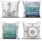 ASDCXZ Maritim Kissenbezug 40x40 cm 4er Set, Maritim Anker Seekompass Sandstrand Weiß Sofa Dekokissen Kissenbezüge Kissenhülle Waschbar Polyester Leinen Textil Polster Kopfkissenbezug Kissen Bezug