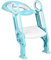 Siège de Toilette Enfant Reducteur de Toilette Pliable et Réglable Escalier Toilette Enfant avec Échelle Marche pour Enfants 1 à 7 ans-blanc + bleu clair